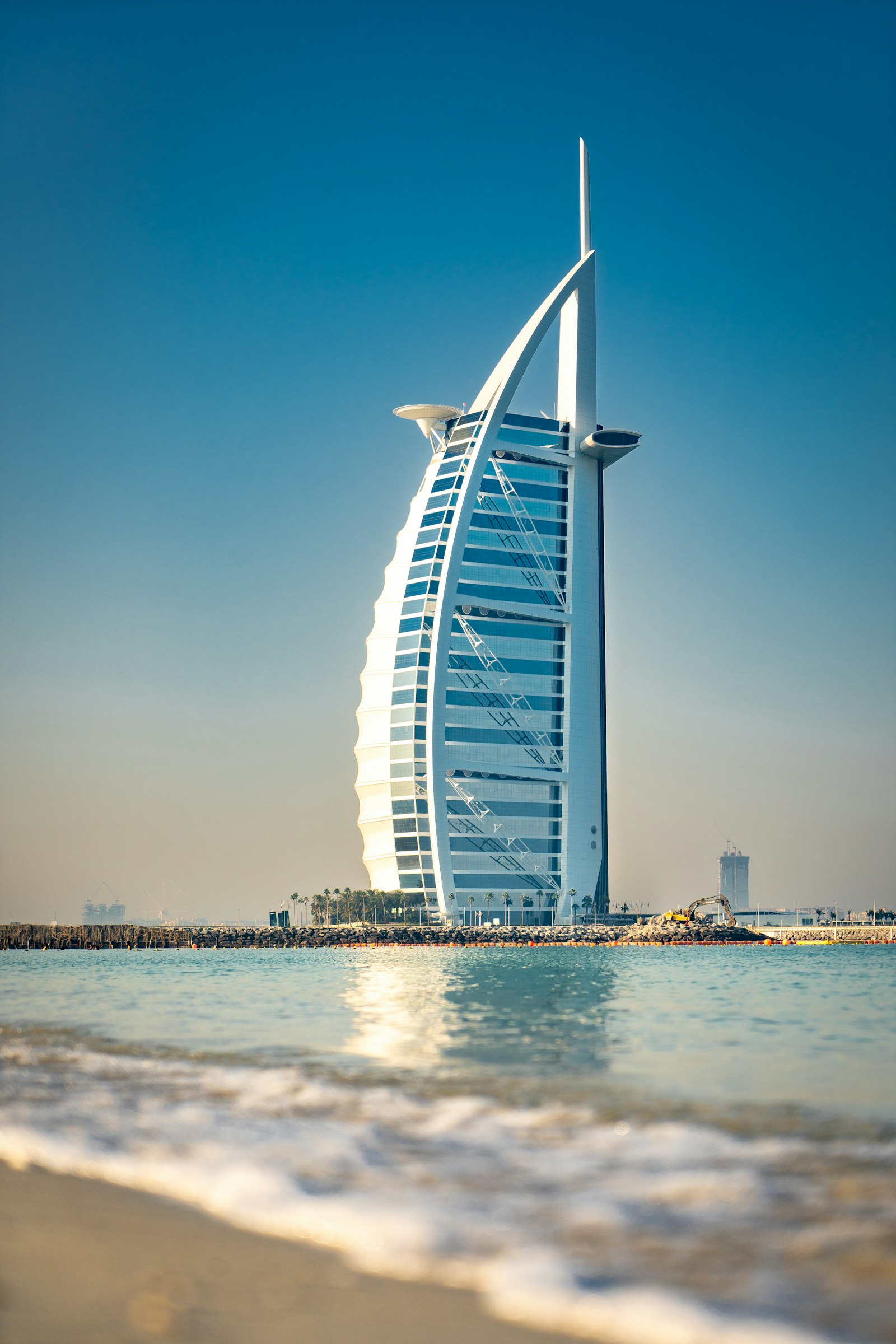 The Burj Al Arab on the Dubai coastline